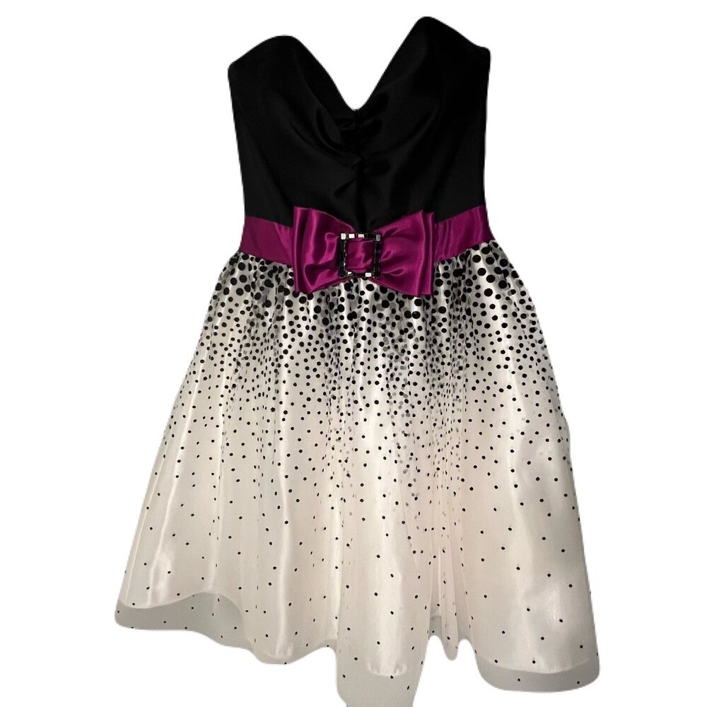 Vintage 80s Jessica McClintock/Gunne Sax Strapless Cupcake‎ Mini Dress Y2K